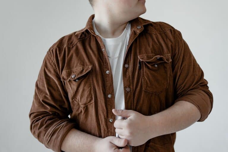 fat man wearing layers of clothing